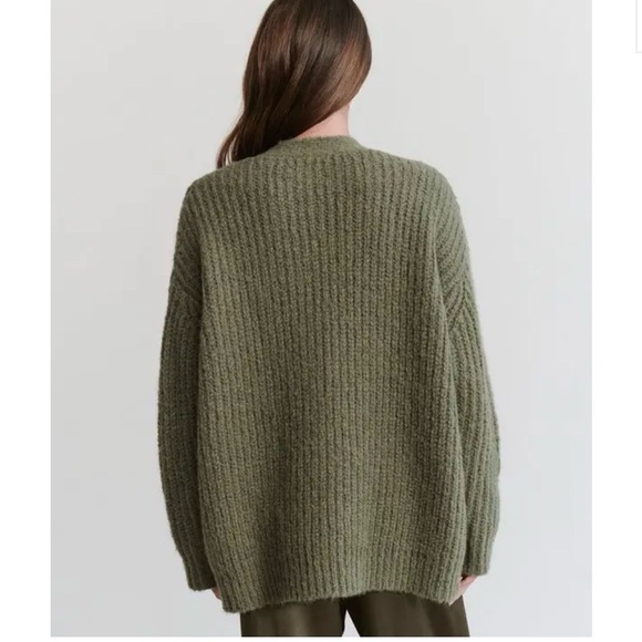 Jenni Kayne green cocoon cardigan sweater,alpaca,wool,luxury,classic,warm - Picture 4 of 10